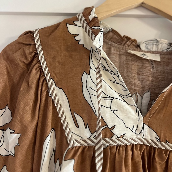 Entro Brown and White Floral Top - Picture 3 of 4